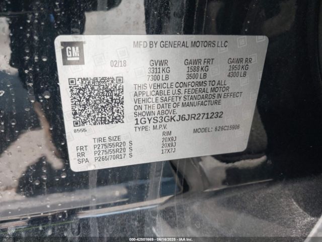 1GYS3GKJ6JR271232 Cadillac l86 -sidi: spark ignition direct injection, vvt: variable valve timing, afm, e85 max, alum
