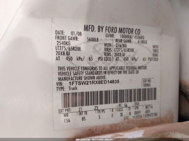2008 FORD F-250 1FTSW21RX8ED14835 Photo 8