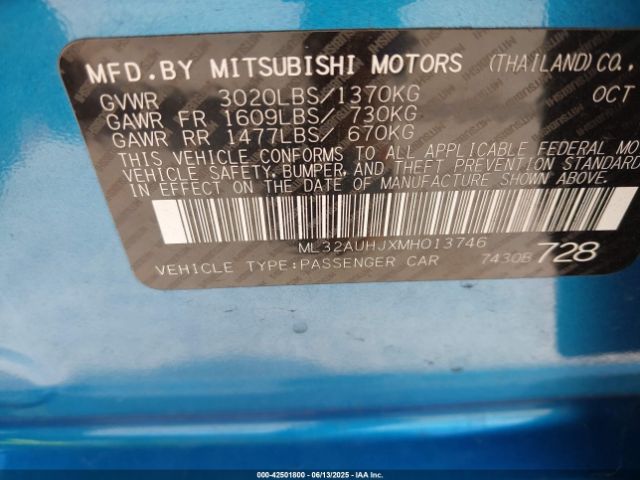 2021 MITSUBISHI MIRAGE ML32AUHJXMH013746 Photo 8