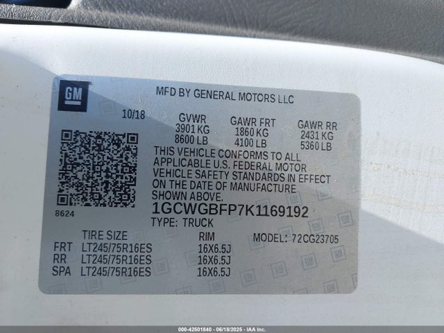 1GCWGBFP7K1169192 Chevrolet lv1 - sidi, vvt, e85 max, iron