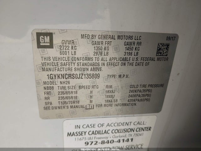 2018 CADILLAC XT5 1GYKNCRS0JZ135809 Photo 8