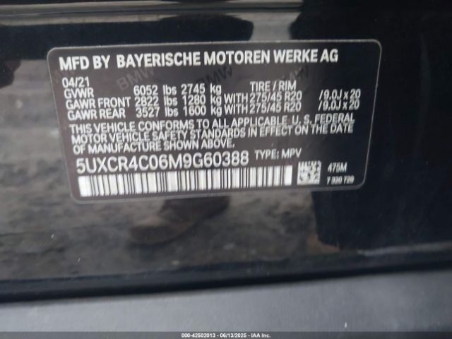 2021 BMW X5 5UXCR4C06M9G60388 Photo 8