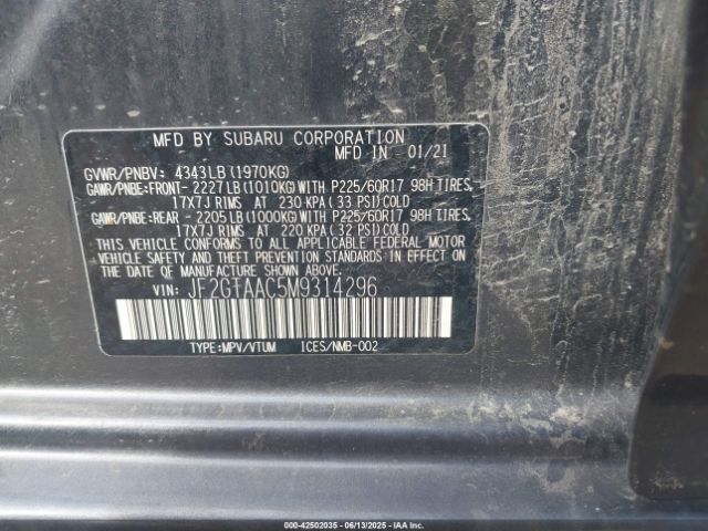 2021 SUBARU CROSSTREK JF2GTAAC5M9314296 Photo 8