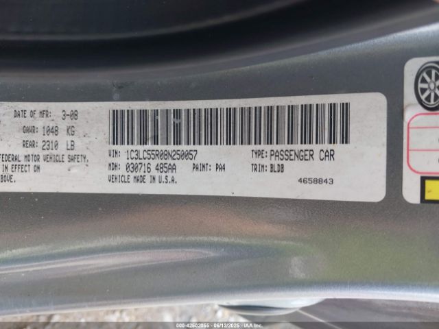2008 CHRYSLER SEBRING 1C3LC55R08N250057 Photo 8