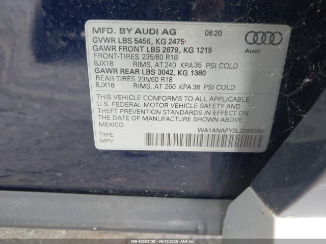 2020 AUDI Q5 WA1ANAFY3L2088568 Photo 8