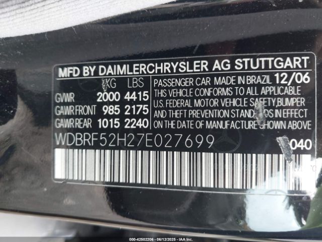 2007 MERCEDES-BENZ C 230 WDBRF52H27E027699 Photo 8