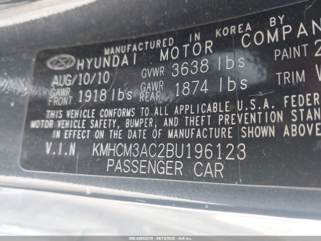 2011 HYUNDAI ACCENT KMHCM3AC2BU196123 Photo 8
