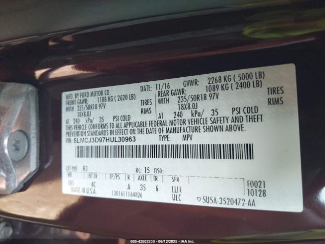 2017 LINCOLN MKC 5LMCJ3D97HUL30963 Photo 8
