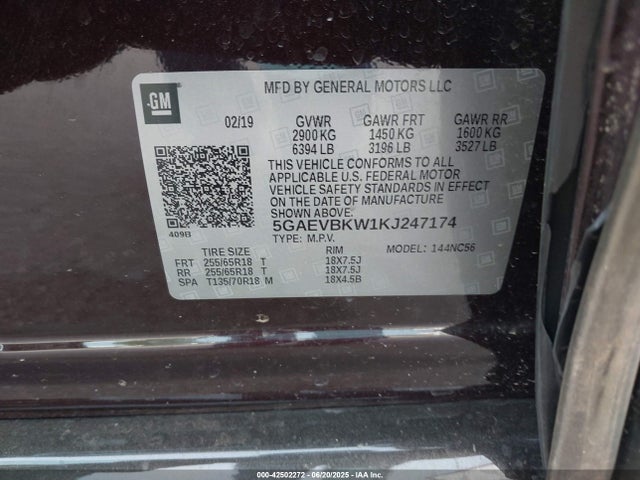 5GAEVBKW1KJ247174 Buick lfy - spark ignited direct injection, atss, gen1