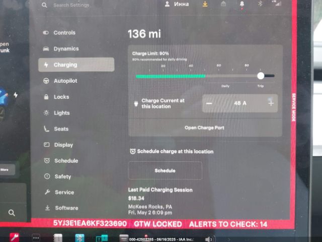 5YJ3E1EA6KF323690 Tesla MODEL 3