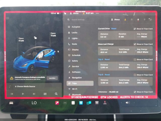 2019 TESLA MODEL 3 5YJ3E1EA6KF323690 Photo 6