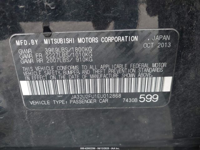 2014 MITSUBISHI LANCER JA32U2FU1EU012868 Photo 8