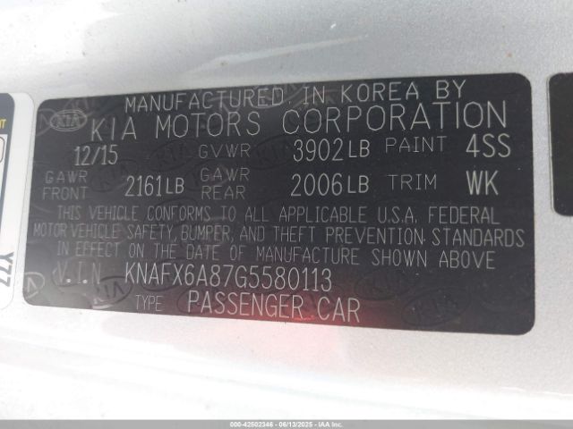 2016 KIA FORTE KOUP KNAFX6A87G5580113 Photo 8