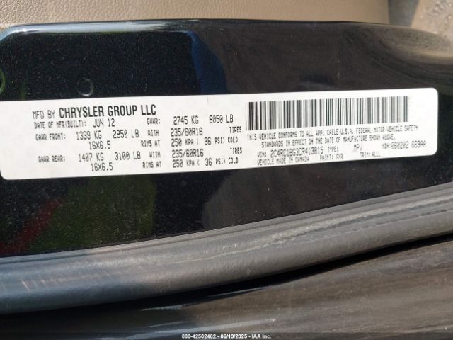 2012 CHRYSLER TOWN & COUNTRY 2C4RC1BG3CR413815 Photo 8