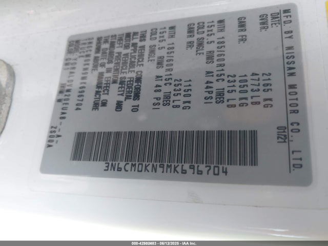 3N6CM0KN9MK696704 Nissan 2021