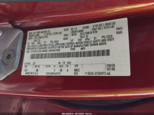 1FMCU9J99EUB04100 Ford Escape Titanium