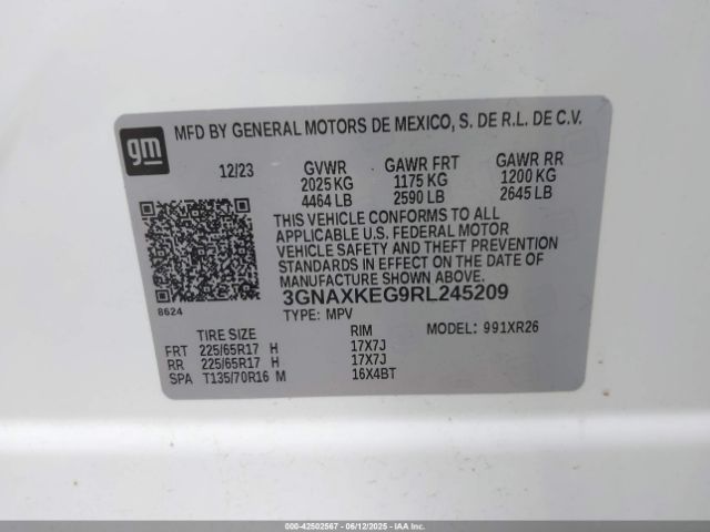 2024 CHEVROLET EQUINOX 3GNAXKEG9RL245209 Photo 8