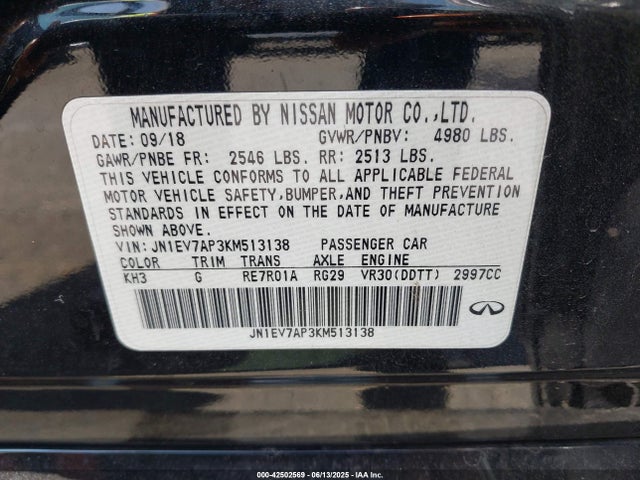 Infiniti 2019 2019 JN1EV7AP3KM513138 Image 9