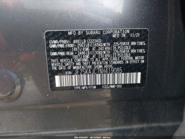 2022 SUBARU FORESTER JF2SKAJC7NH419085 Photo 8