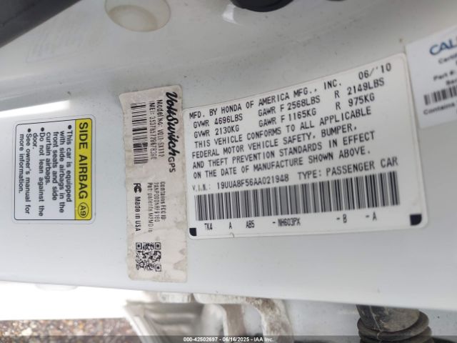 2010 ACURA TL 19UUA8F56AA021948 Photo 8