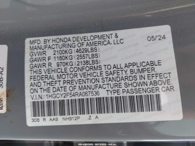 2024 HONDA ACCORD 1HGCY2F54RA067536 Photo 8