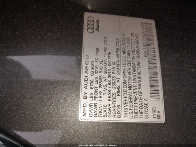 2013 AUDI Q7 WA1LGAFE1DD013396 Photo 8