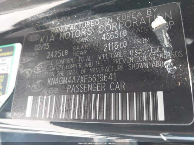 KNAGM4A7XF5619641 KIA Optima Lx