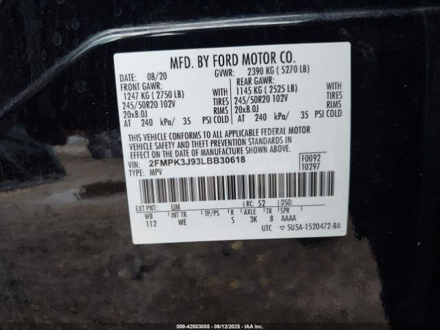 2020 FORD EDGE 2FMPK3J93LBB30618 Photo 8