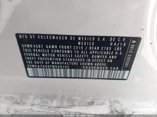 2015 VOLKSWAGEN GOLF SPORTWAGEN 3VWCA7AU6FM509792 Photo 8