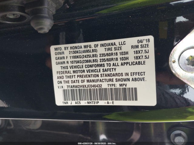7FARW2H9XJE046432 Honda l15be