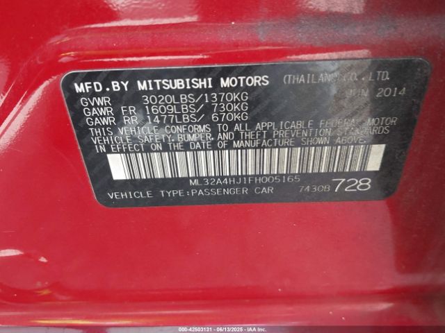 2015 MITSUBISHI MIRAGE ML32A4HJ1FH005165 Photo 8