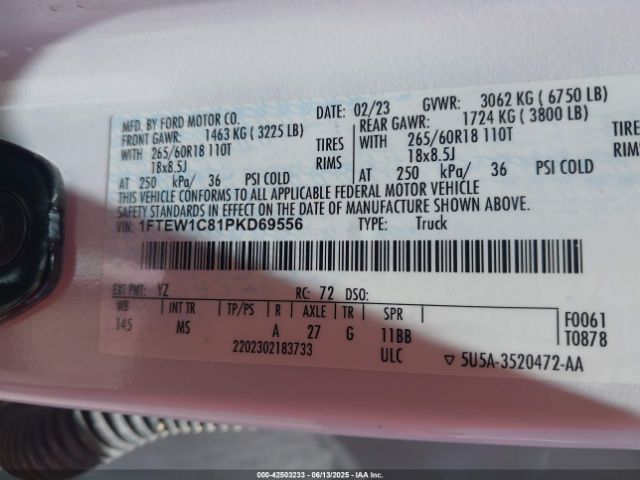 1FTEW1C81PKD69556 Ford F-150 Xlt
