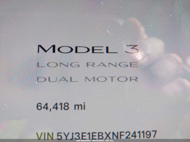 2022 TESLA MODEL 3 5YJ3E1EBXNF241197 Photo 6