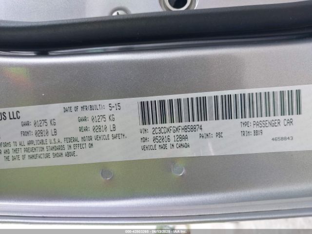 2015 DODGE CHARGER 2C3CDXFGXFH858874 Photo 8