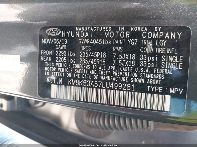 KM8K53A57LU499281 Hyundai t-gdi gamma