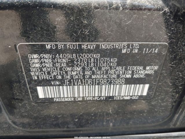 JF1VA1D61F9823988 Subaru Wrx Premium