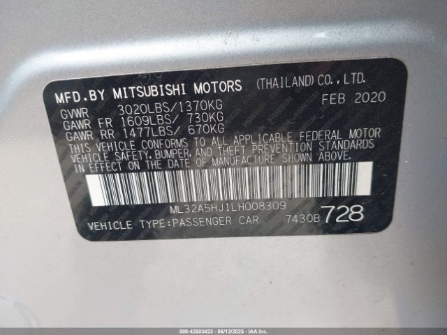 2020 MITSUBISHI MIRAGE ML32A5HJ1LH008309 Photo 8