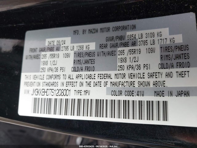 JM3KKBHD7S1208001 Mazda Cx-90 3.3 Turbo Preferred Package
