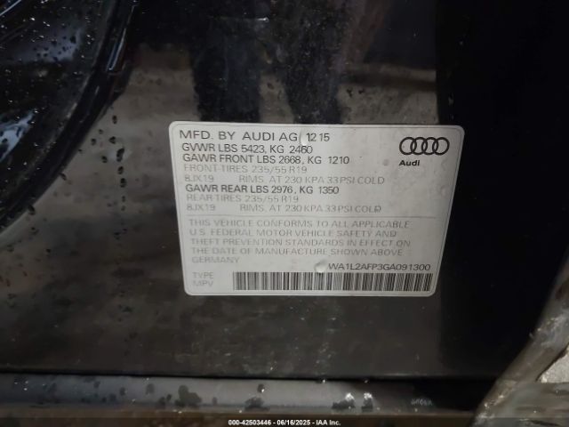 2016 AUDI Q5 WA1L2AFP3GA091300 Photo 8