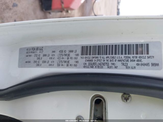 3C6UR5FL1HG702753 RAM 2017