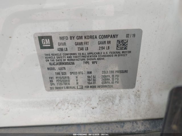 2019 BUICK ENCORE KL4CJASB9KB856266 Photo 8