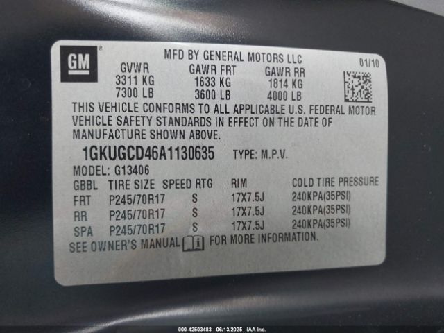 2010 GMC SAVANA 1500 1GKUGCD46A1130635 Photo 8