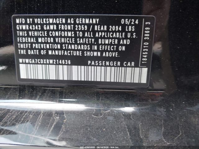 WVWGA7CDXRW214636 Volkswagen Golf Gti 2.0t S