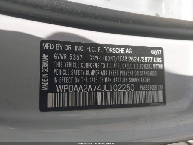 2018 PORSCHE PANAMERA WP0AA2A74JL102250 Photo 8