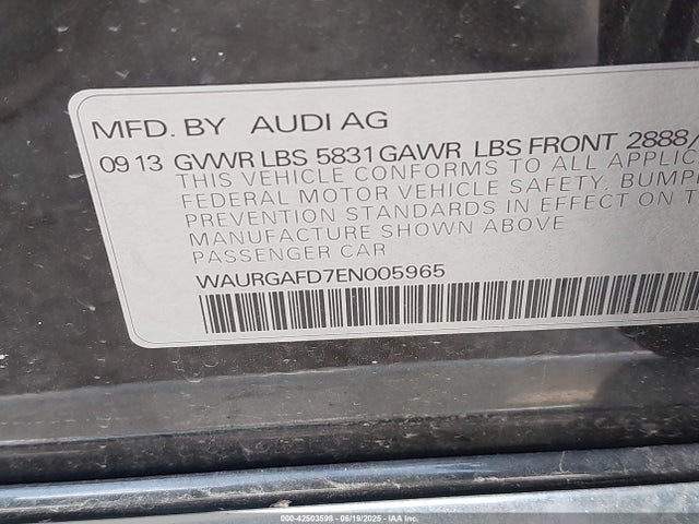 2014 AUDI A8 L WAURGAFD7EN005965 Photo 8