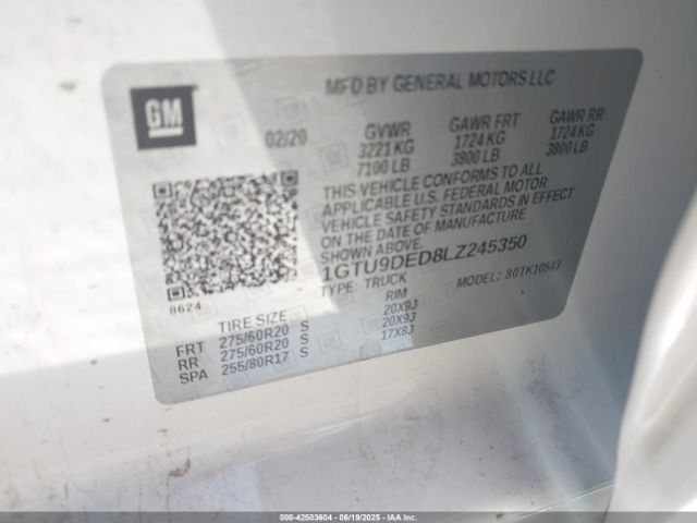 2020 GMC SIERRA 1500 1GTU9DED8LZ245350 Photo 8