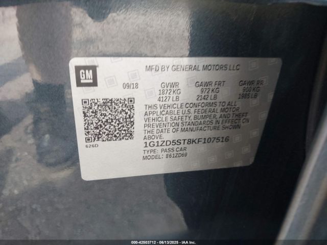 2019 CHEVROLET MALIBU 1G1ZD5ST8KF107516 Photo 8