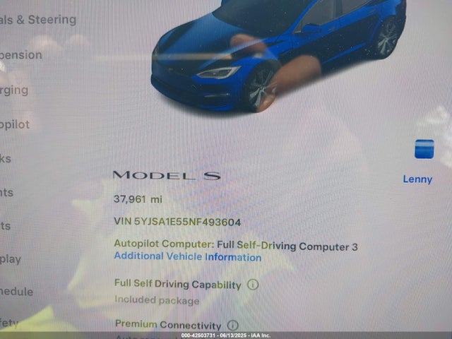 2022 TESLA MODEL S 5YJSA1E55NF493604 Photo 6