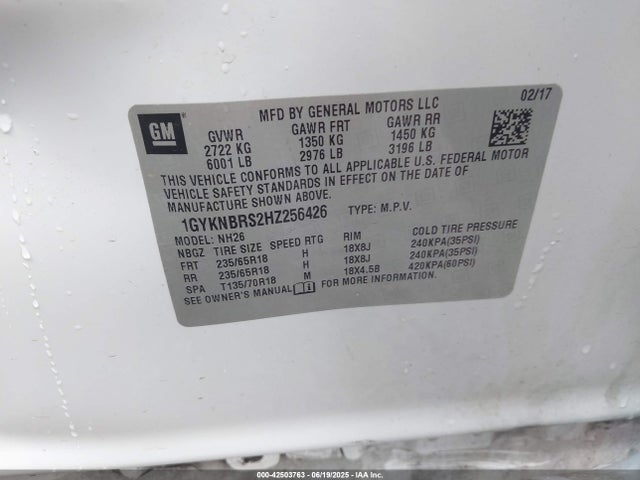 2017 CADILLAC XT5 1GYKNBRS2HZ256426 Photo 8