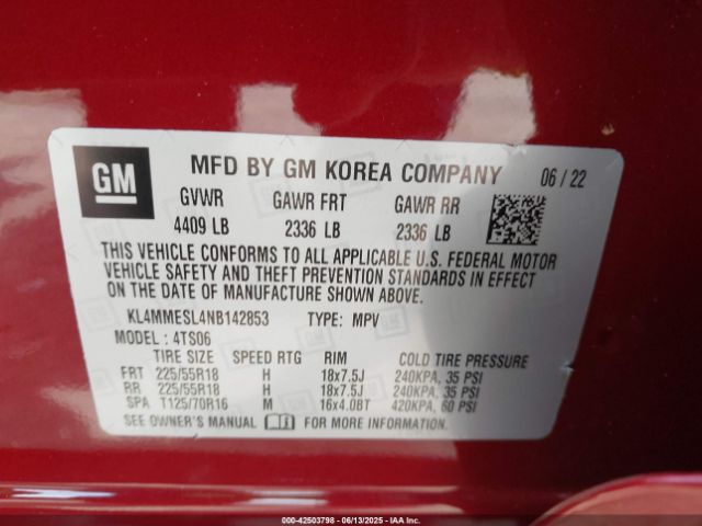 2022 BUICK ENCORE GX KL4MMESL4NB142853 Photo 8